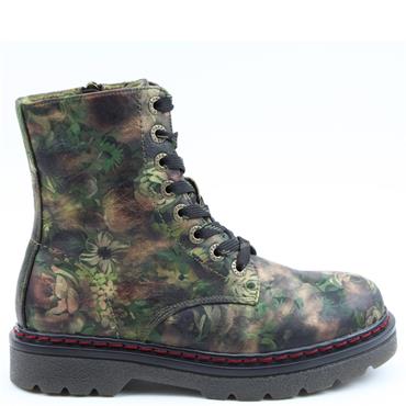 HEAVENLY FEET WOMENS ZIP LACE ANKLE BOOT - FOREST PEONY